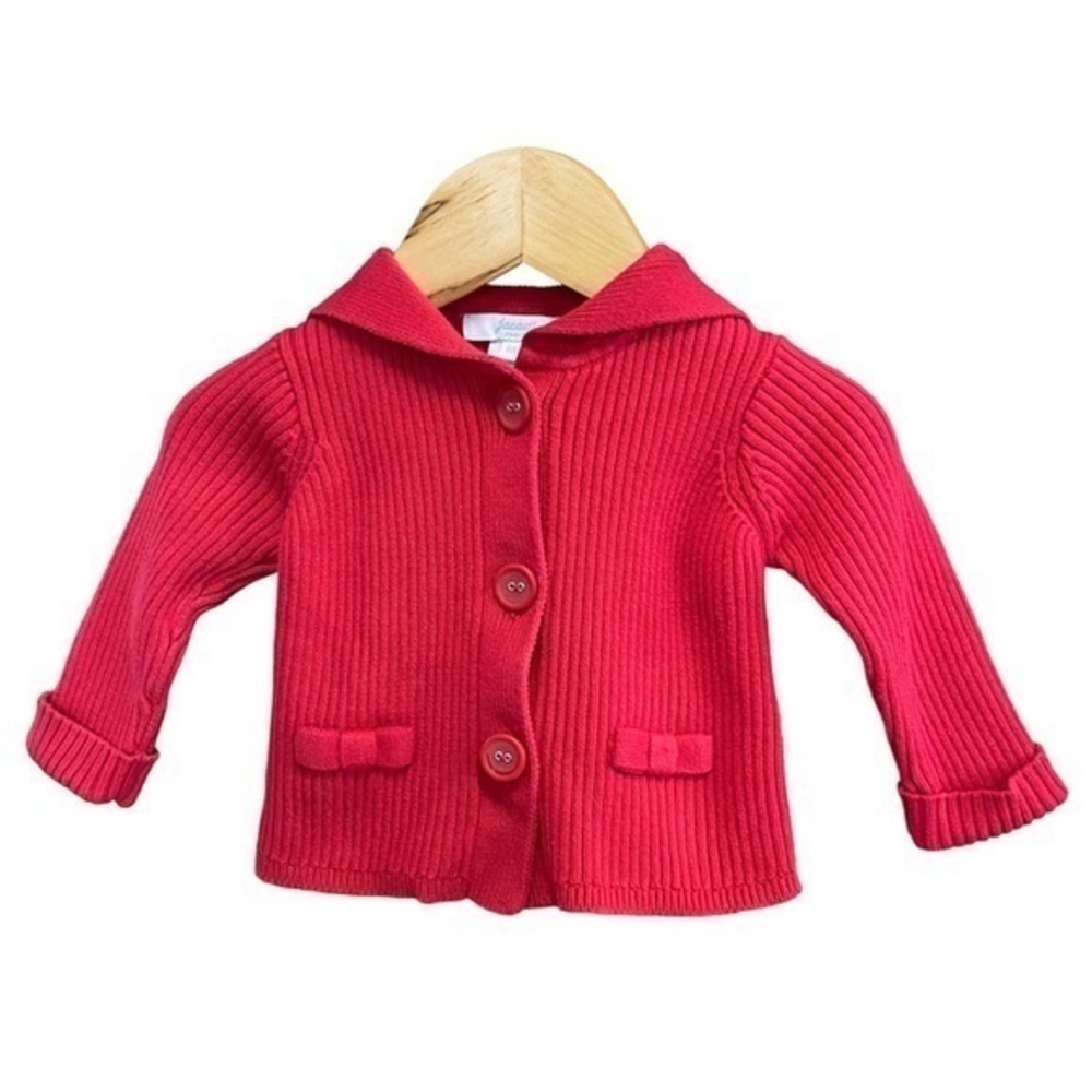 Jacadi Pink Ribbed Button Down Cardigan Sweater